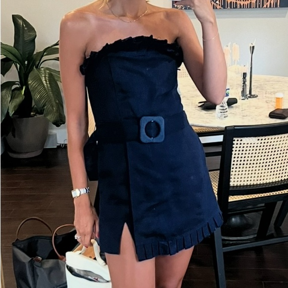 Alexis Strapless Navy Romper